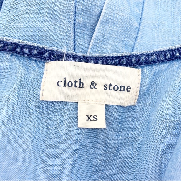 Anthro Cloth + Stone Chambray Open Back Tank Top - Picture 5 of 6